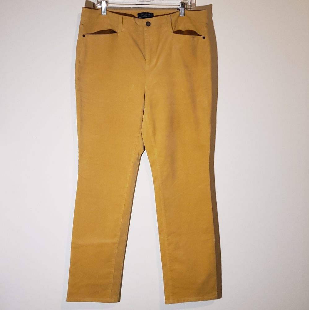 Talbots Simply Flattering Yellow Corduroy Pants 14